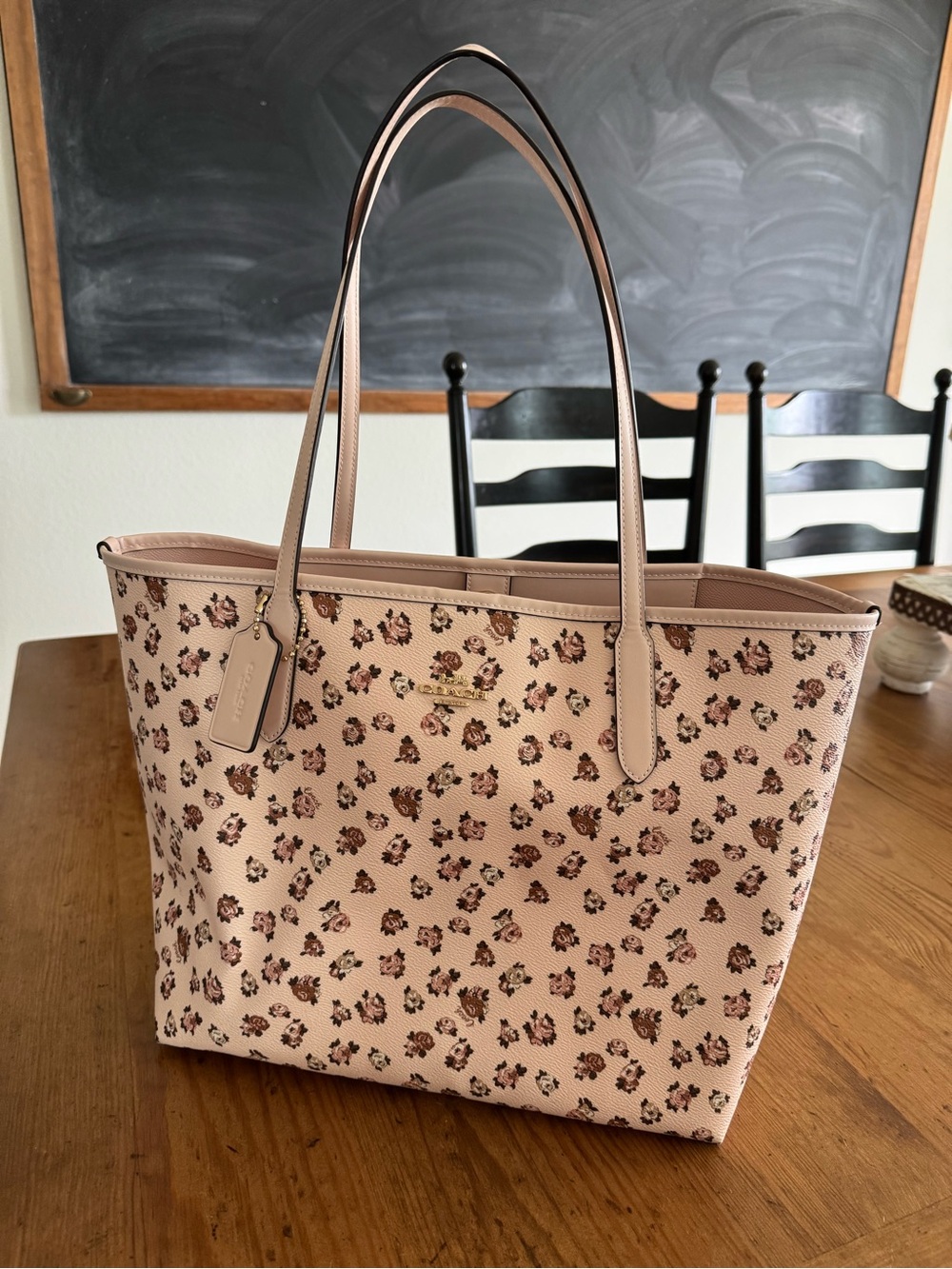 Coach Blush Pink Floral Print City Tote